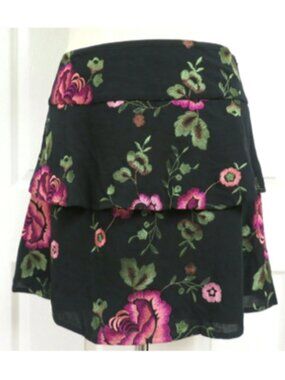 Gianni Bini Tiered Floral Mini Skirt Size 4